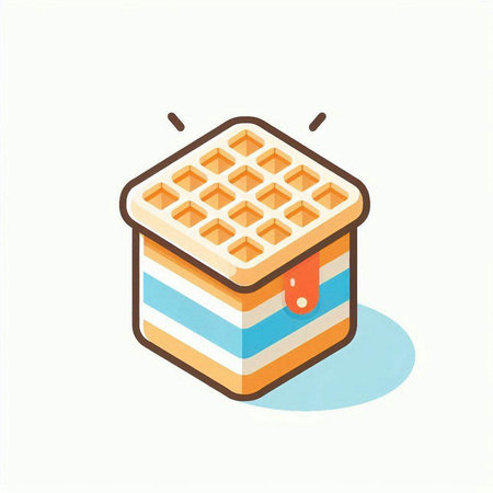 Waffle vector icon. Isometric illustration of waffle vector icon for web designのイラスト素材