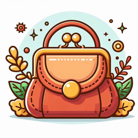 Vector illustration of a woman's handbag on a white background.のイラスト素材