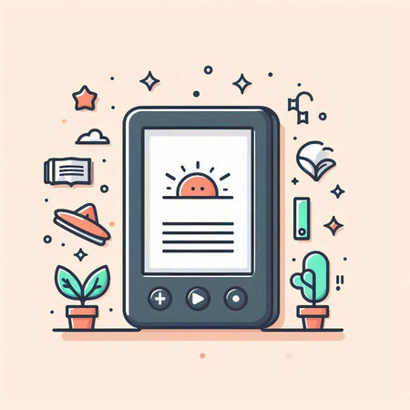 Smartphone with weather forecast app on screen. Vector illustration in line styleのイラスト素材