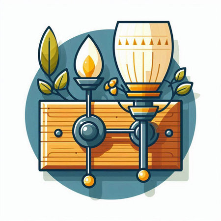 Lantern and lamp in flat style. Vector illustration for your designのイラスト素材