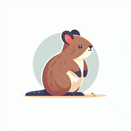 Cute cartoon rat. Vector illustration isolated on white background. Cute rodent.のイラスト素材