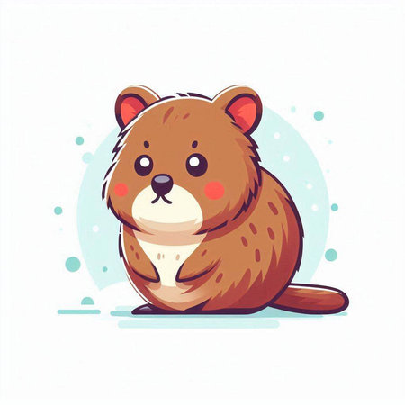 Cute beaver vector illustration. Cute cartoon hamster.のイラスト素材