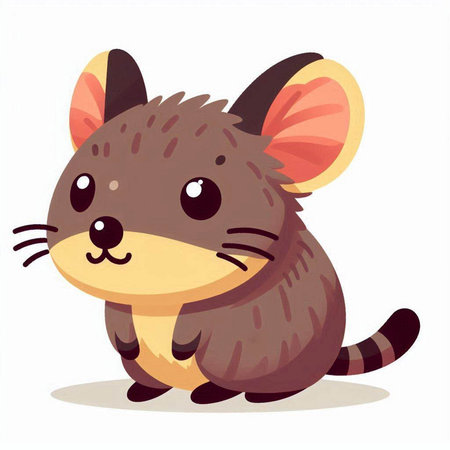Cute cartoon mouse. Vector illustration isolated on a white background.のイラスト素材