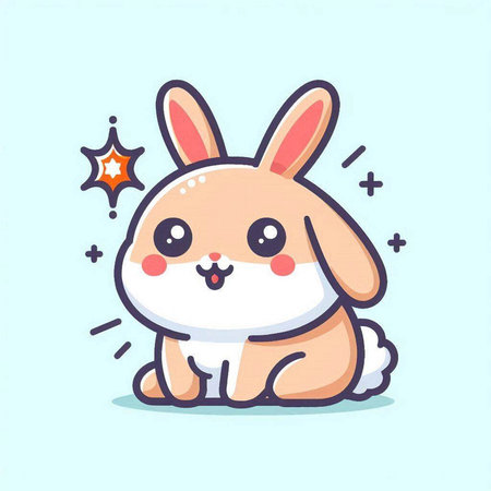 Cute cartoon rabbit. Vector illustration of a cute little bunny.のイラスト素材