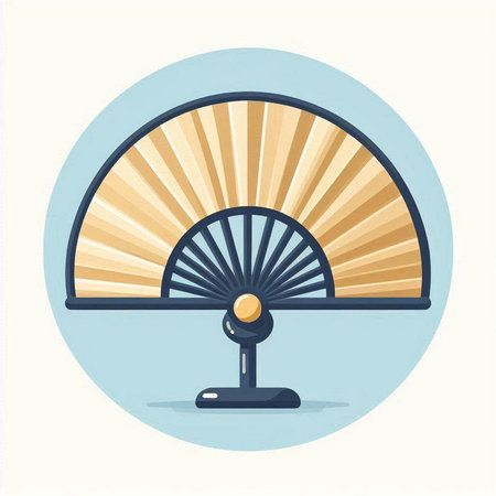 Folding fan icon in flat style. Vector illustration for your designのイラスト素材