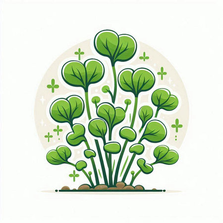 Green sprouts on white background. Vector illustration for your design.のイラスト素材