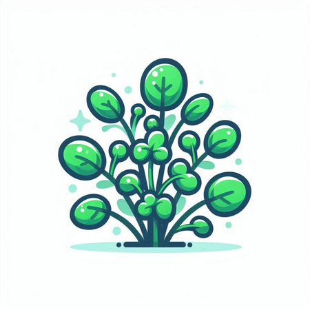 Green tree on white background. Vector illustration in cartoon style. Flat design.のイラスト素材