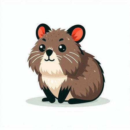 Cute cartoon hamster on white background. Vector illustration of hamsterのイラスト素材