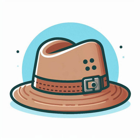 Vector illustration of a cowboy hat on a white background. Cartoon style.のイラスト素材