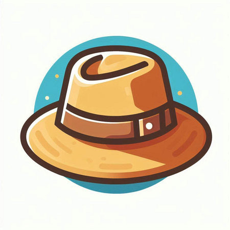 Illustration of a brown hat on a white background. Vector illustrationのイラスト素材