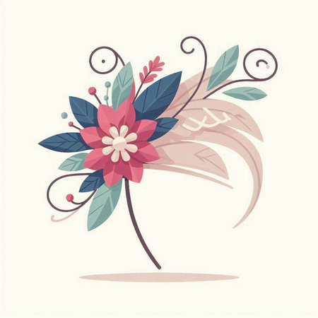 Flower bouquet isolated on white background. Vector Illustration.のイラスト素材
