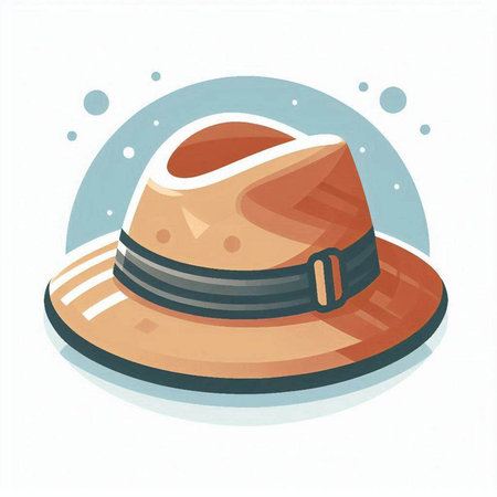 Illustration of a hat on a white background with snowflakesのイラスト素材