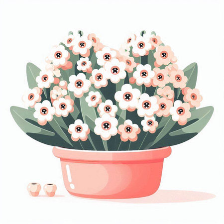 Flower in a pot on a white background. Vector illustration.のイラスト素材