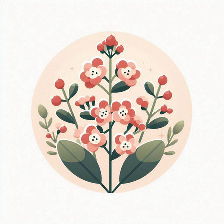 Cute floral background with flowers and leaves. Hand drawn vector illustration.のイラスト素材