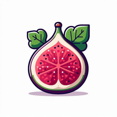 Fruit figs, vector illustration, isolated on white background.のイラスト素材