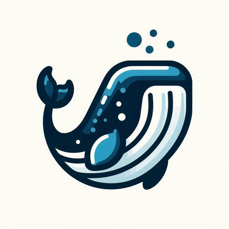 Whale logo. Vector illustration of a whale. Isolated on white background.のイラスト素材