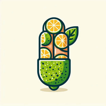 Citrus fruit icon in trendy flat style. Vector illustration.のイラスト素材