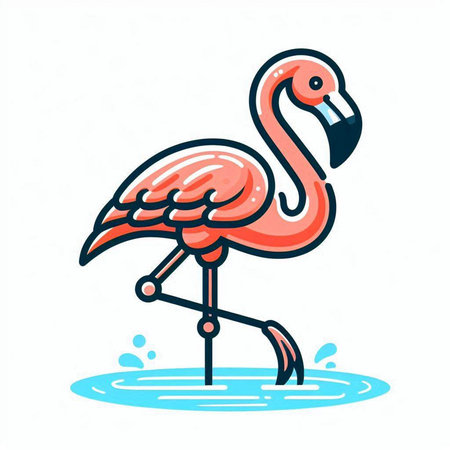 Flamingo. Vector illustration. Isolated on white background.のイラスト素材