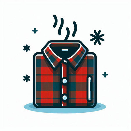 Vector illustration of a male shirt with a checkered pattern.のイラスト素材