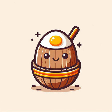 Cute cartoon egg character vector illustration. Cute egg character.のイラスト素材