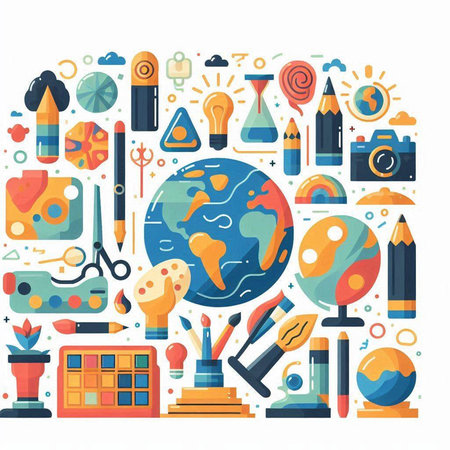 Flat design modern vector illustration concept of education, back to school, university, college, university.のイラスト素材