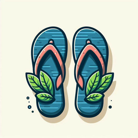 Flip flops icon. Vector illustration of a pair of flip flops.のイラスト素材