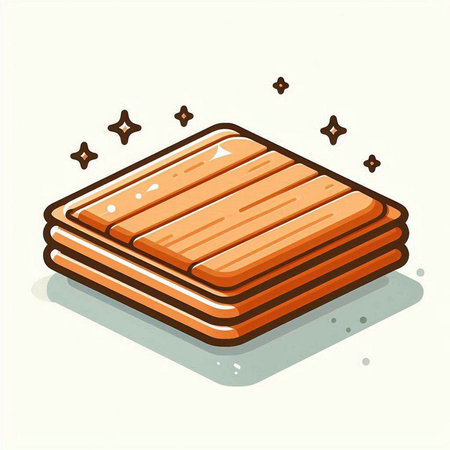 Illustration of a stack of wooden bread on a white background.のイラスト素材