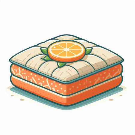 Illustration of a slice of orange on a sandwich. Vector illustration.のイラスト素材