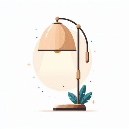Vector illustration of a lamp on a white background. Flat style.のイラスト素材