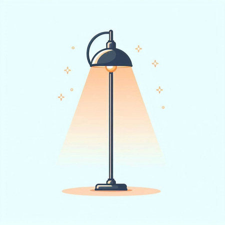 Lamp. Vector illustration in flat style. Minimalism.のイラスト素材