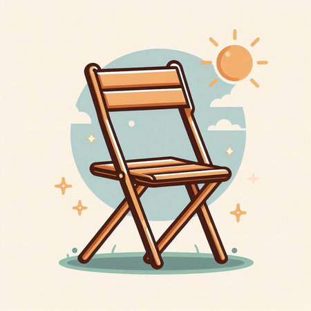 Illustration of a beach chair. Vector illustration of a beach chair.のイラスト素材