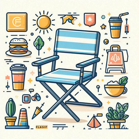 Cinema line icons set. Vector illustration for web and print.のイラスト素材