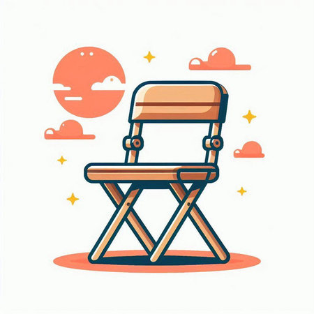 Cinema chair icon. Flat vector illustration. Cartoon style.のイラスト素材