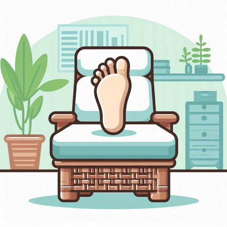 Relaxing in the living room. Flat style vector illustration.のイラスト素材