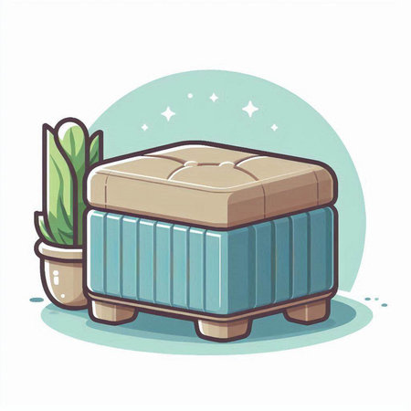 Illustration of a Sofa in a Pot. Vector illustration.のイラスト素材