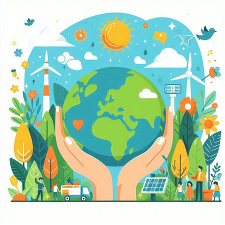 Save the planet, save the earth, save the environment, save the world vector illustrationのイラスト素材