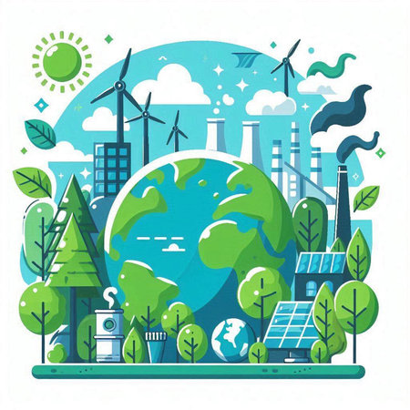 Ecology concept, save the planet, save the earth, vector illustrationのイラスト素材