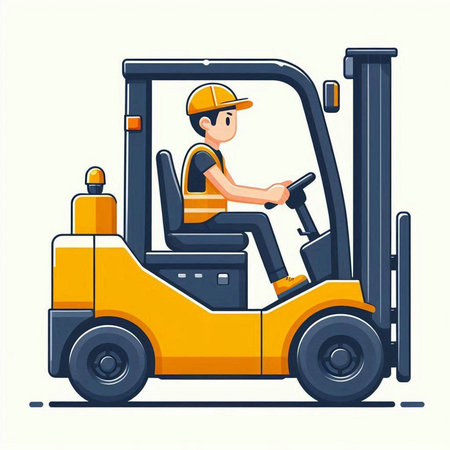 Forklift loader. Vector illustration of a forklift loader.のイラスト素材