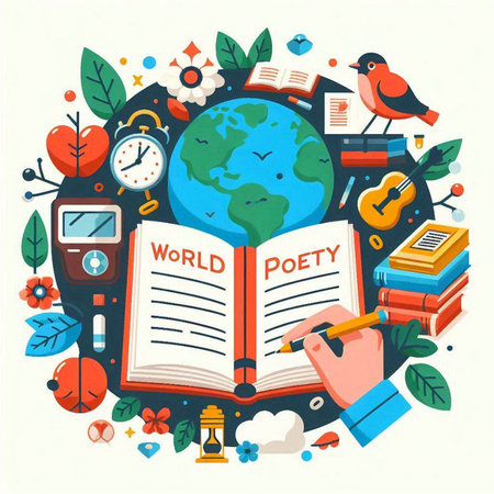 Vector illustration of World Book Day. Flat design style. Design elements for banner, poster, card.のイラスト素材