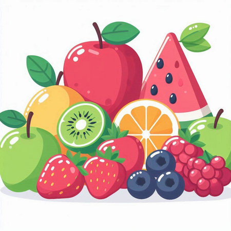 Fruits and berries vector illustration. Fruits and berries vector illustration.のイラスト素材