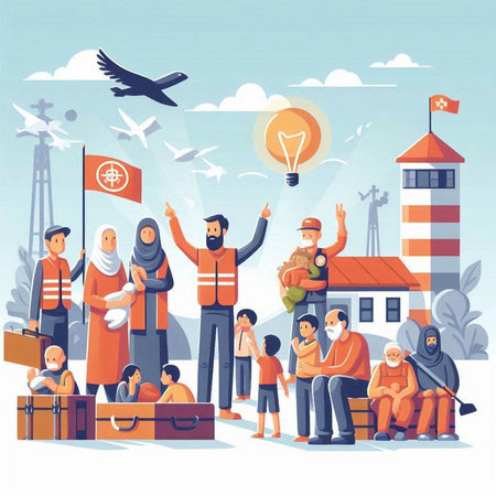 Vector illustration of people traveling in Europe. Flat style design for web and print.のイラスト素材