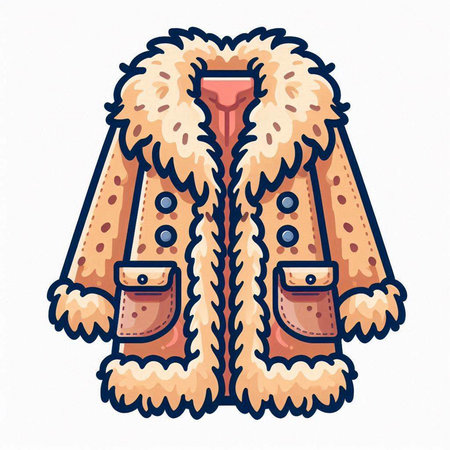 Mink coat. Vector illustration. Isolated on white background.のイラスト素材