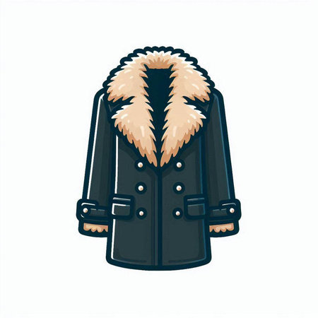 Fur coat isolated on a white background. Vector illustration in cartoon style.のイラスト素材