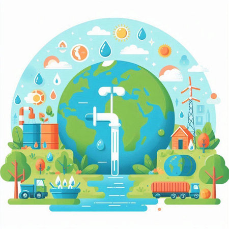 Ecology concept. Save the planet. Vector illustration in flat styleのイラスト素材