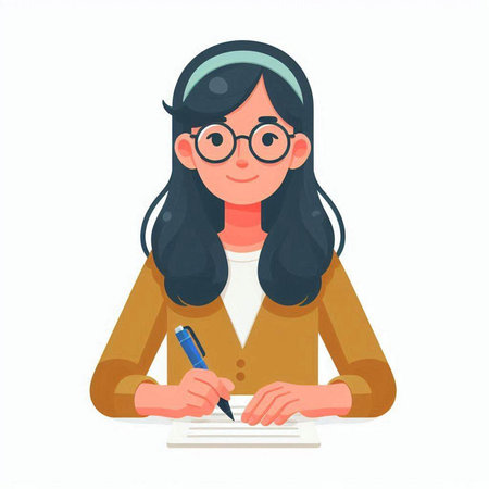 Young woman working at the computer. Vector illustration in cartoon style.のイラスト素材