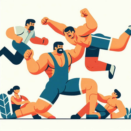 Vector illustration of a group of people running in a sports competition.のイラスト素材