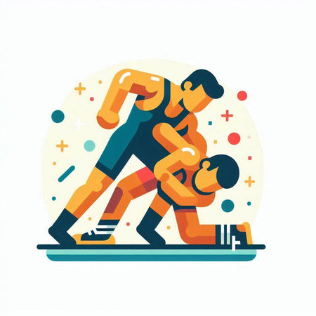 Sport and recreation flat color vector illustration. Athlete running on ice rink.のイラスト素材
