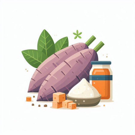 Sweet potato vector illustration. Sweet potato icon. Sweet potato icon.のイラスト素材