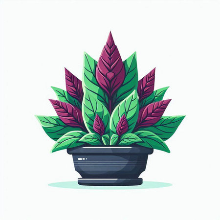 Plant in pot isolated on white background. Vector cartoon illustration.のイラスト素材