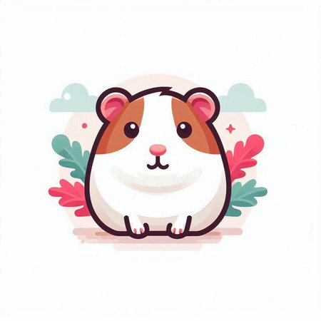 Cute guinea pig vector illustration. Cute hamster character.のイラスト素材